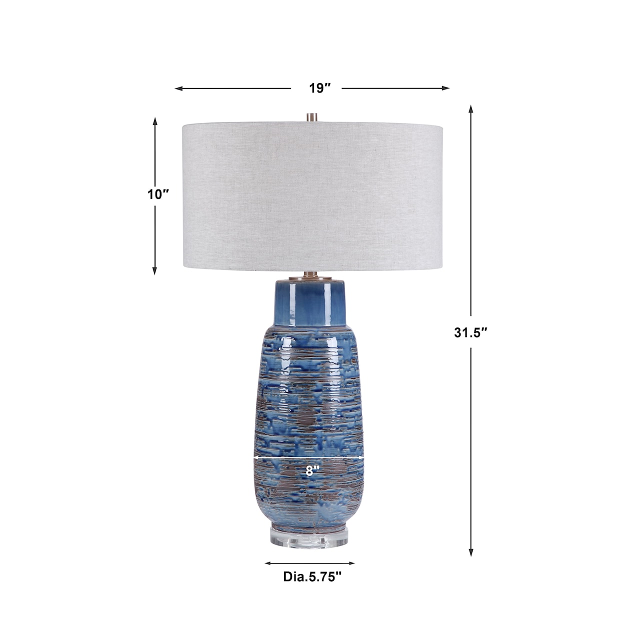 Uttermost Table Lamps Magellan Blue Table Lamp