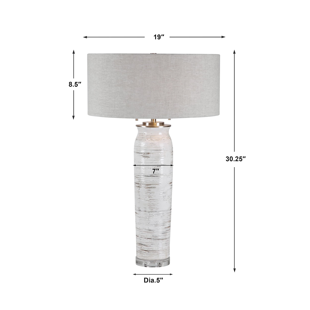 Uttermost Table Lamps Lenta White Table Lamp