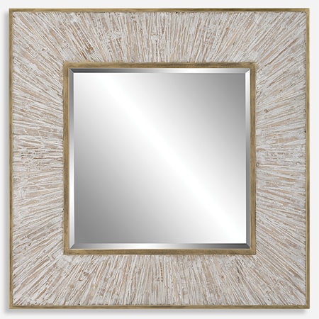 Wharton Whitewashed Square Mirror