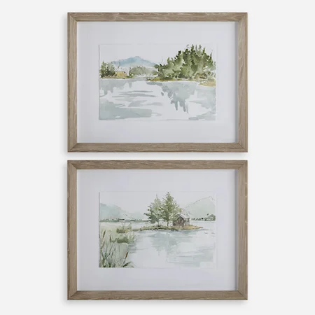 Serene Lake Framed Prints, Set/2