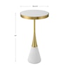 Uttermost Apex White Concrete Accent Table with 2-Tone Base