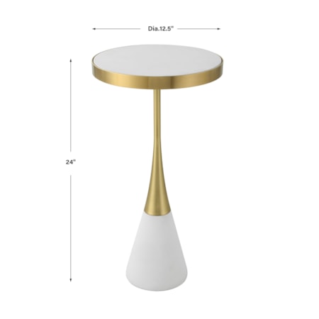 White Concrete Accent Table with 2-Tone Base