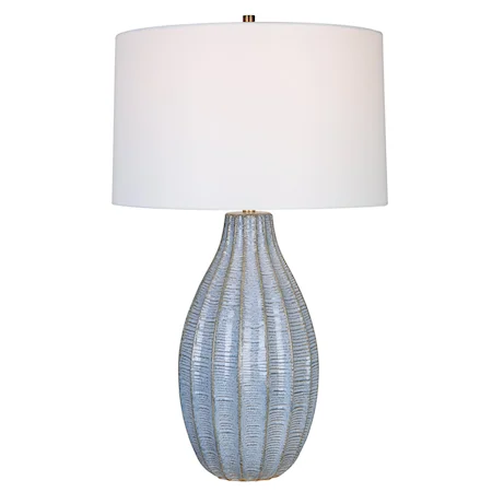 Contemporary Blue Glaze Table Lamp