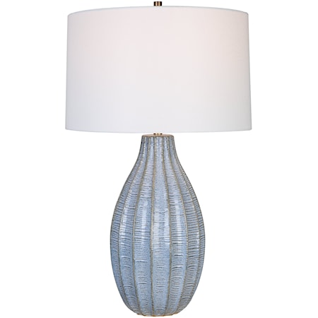 Contemporary Blue Glaze Table Lamp