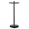Uttermost Steward Round Drink Table with Black Glass Top