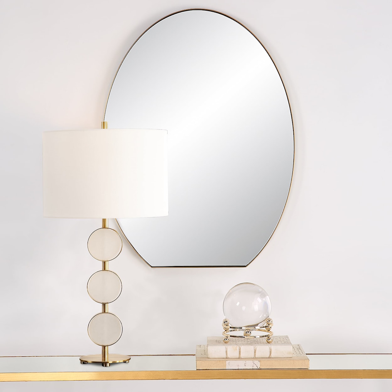Uttermost Cabell Cabell Brass Oval Mirror