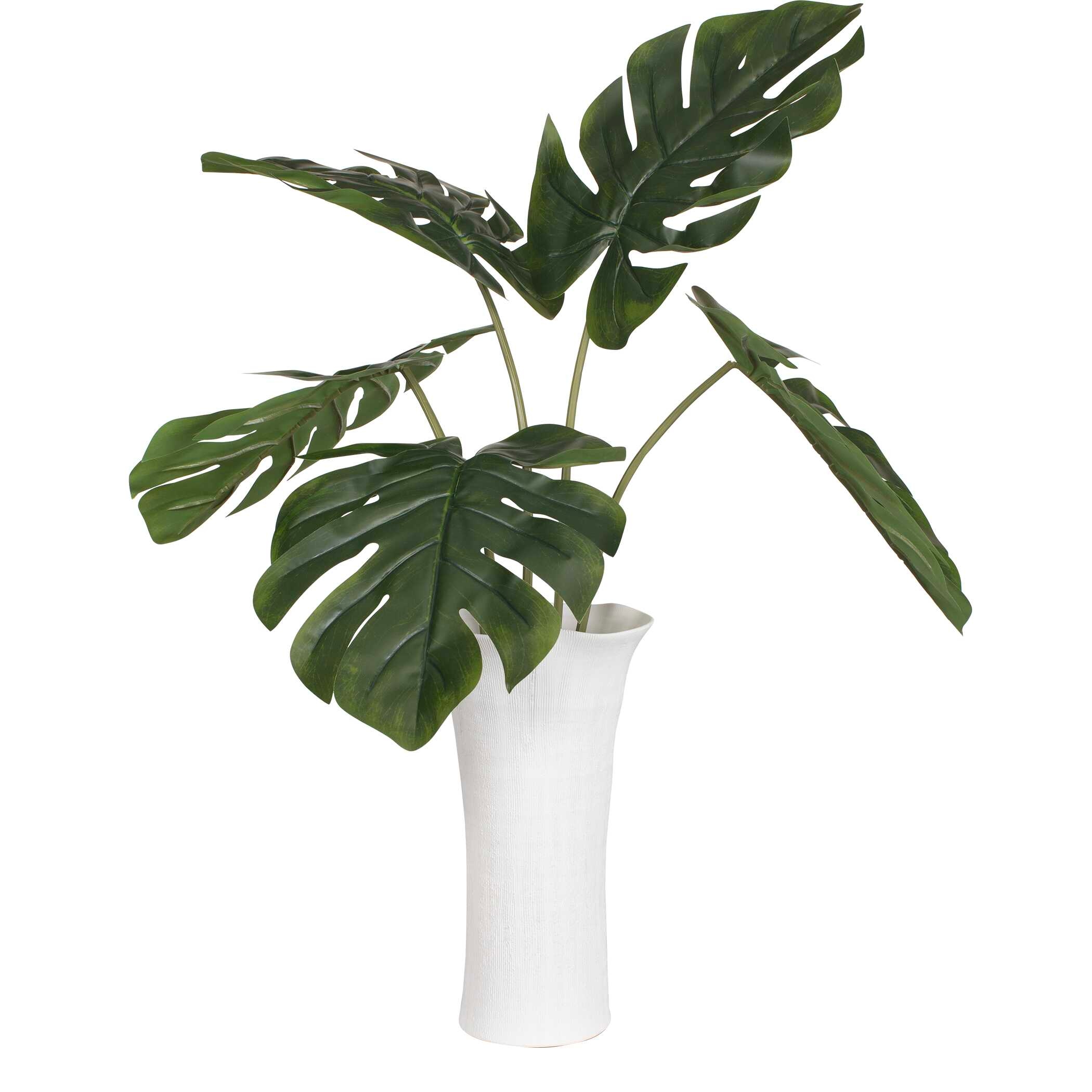Muse Monstera White Vase Centerpiece