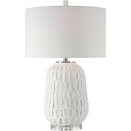 Caelina Textured White Table Lamp