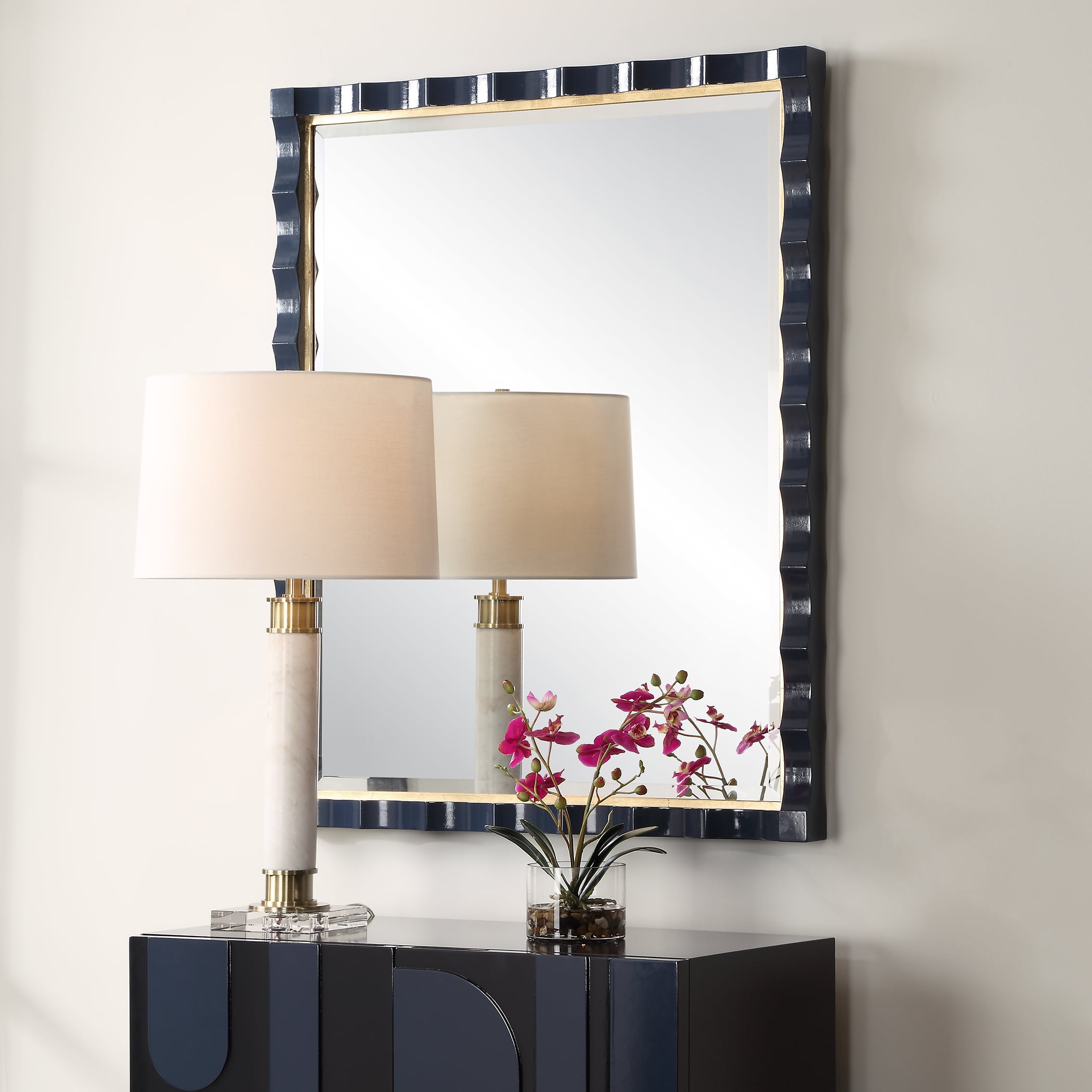 Uttermost Gulf Gulf Navy Blue Mirror