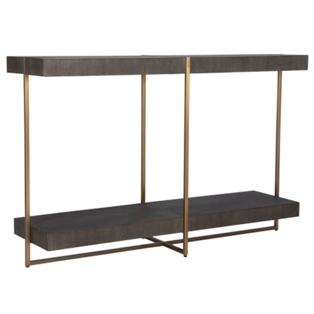 Taja Modern Brass / Wood Console Table