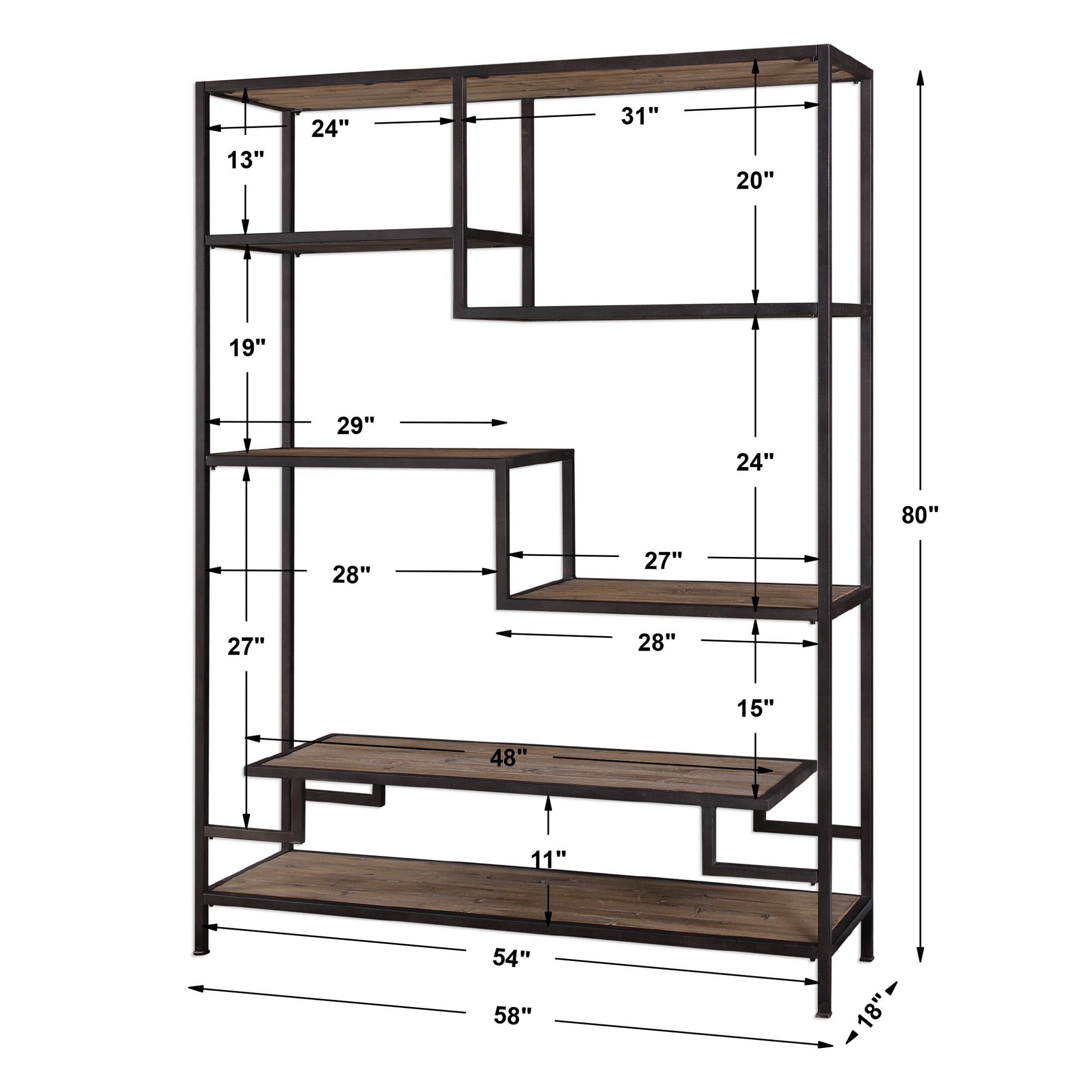 Uttermost Accent Furniture - Bookcases Sherwin Industrial Etagere