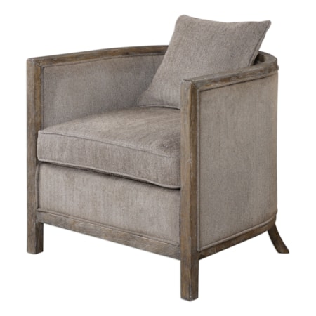 Viaggio Gray Chenille Accent Chair