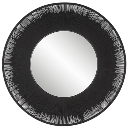 Sailor&apos;s Knot Black Round Mirror