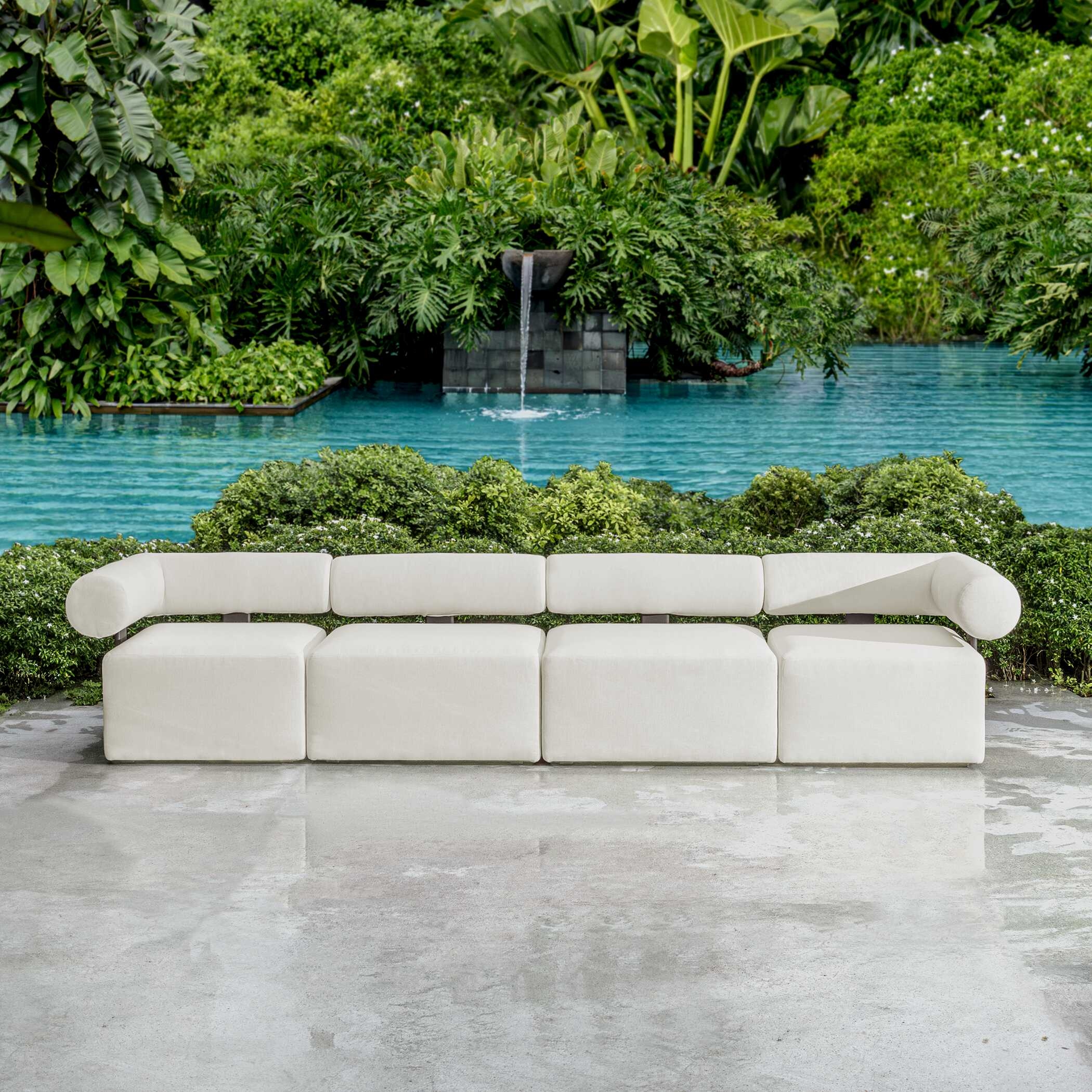 Uttermost Bolster Back Bolster Back White Outdoor Corner Sofa