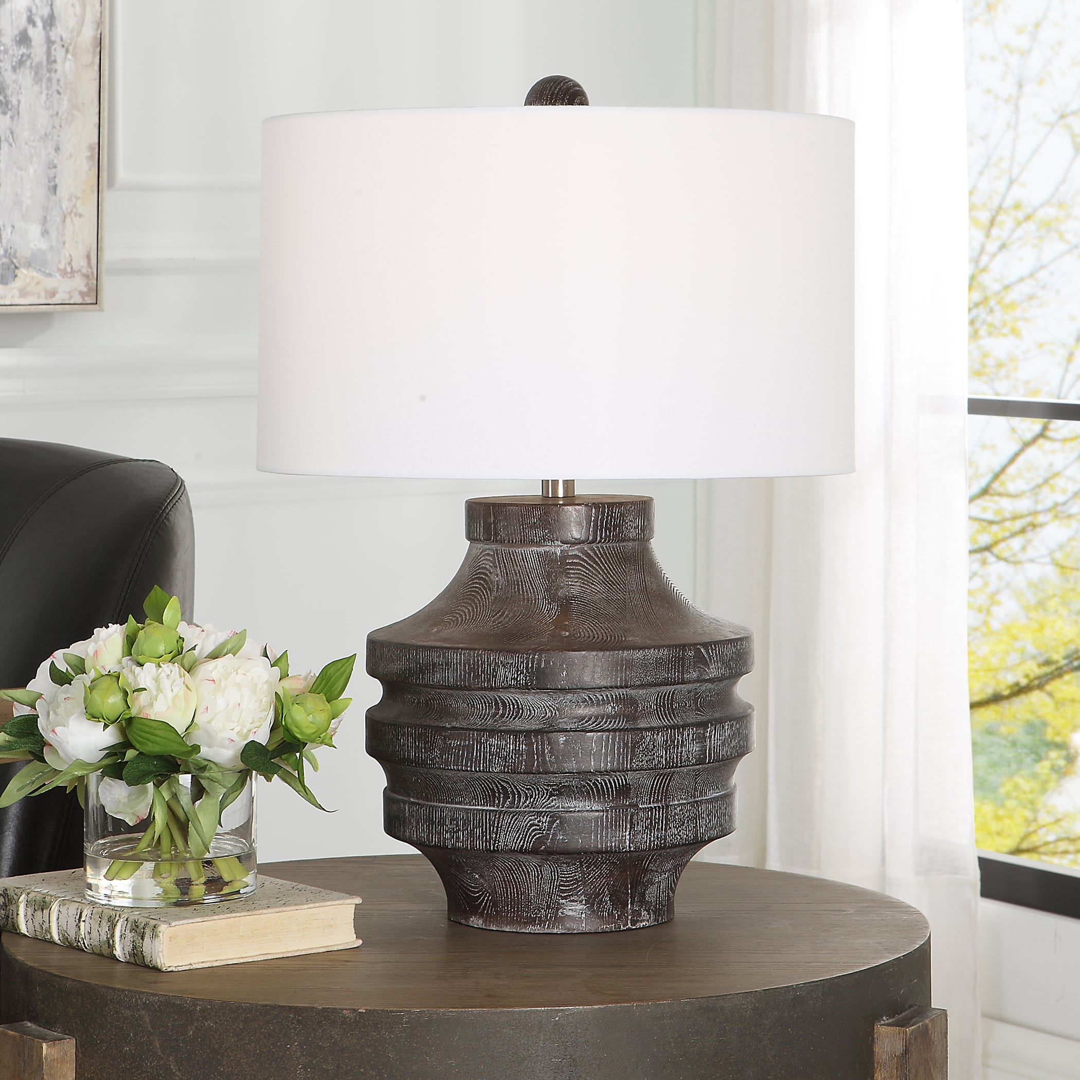 Uttermost Timber Timber Carved Wood Table Lamp