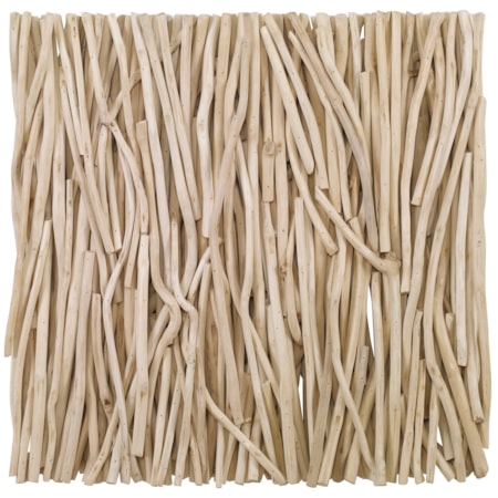 Square Bleached Wood Wall Decor
