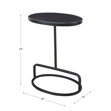 Jessenia Black Marble Accent Table