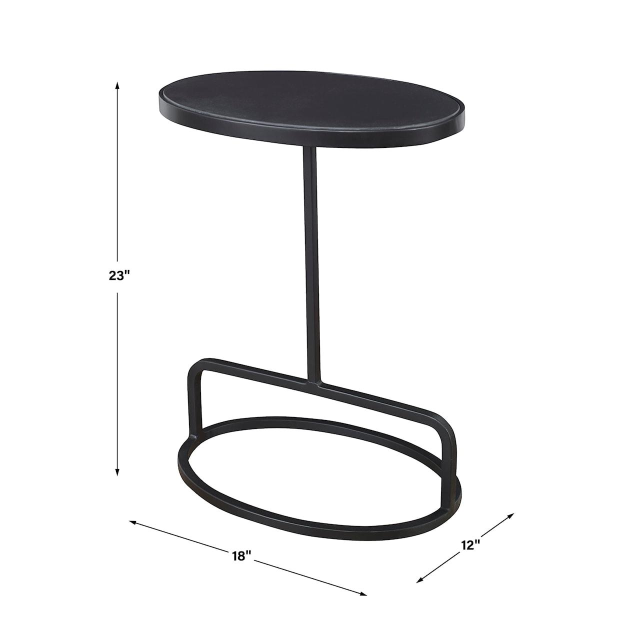 Uttermost Accent Furniture - Occasional Tables Jessenia Black Marble Accent Table