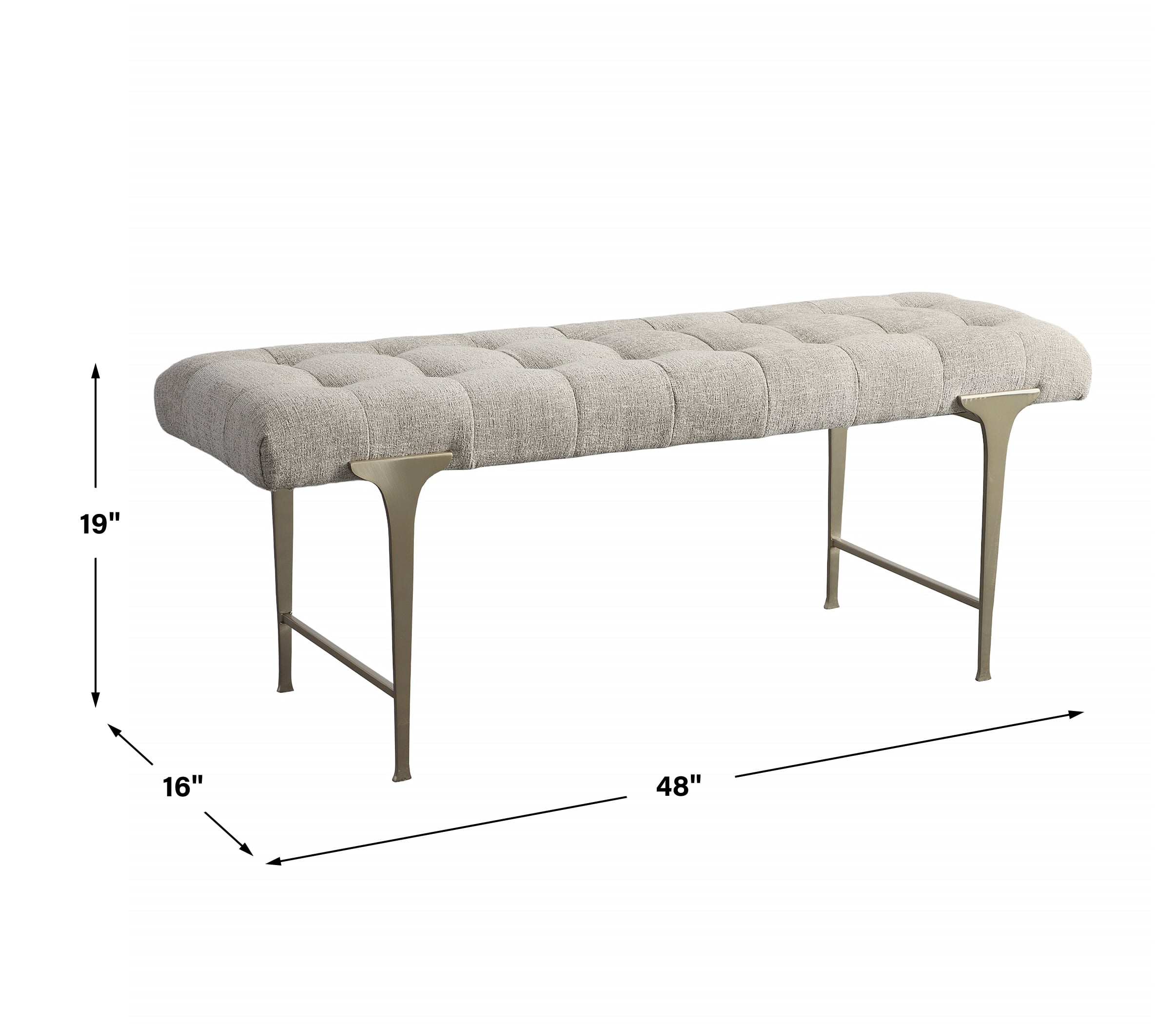Uttermost Imperial Imperial Upholstered Gray Bench