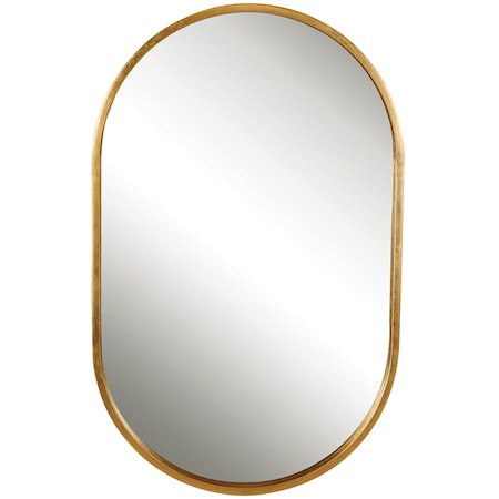 Varina Minimalist Gold Oval Mirror