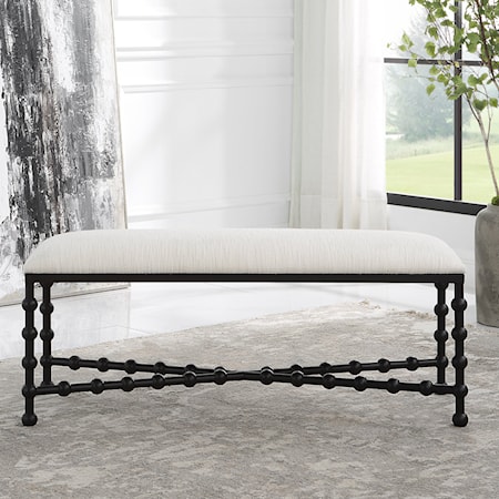 Iron Drops Cushioned Bench