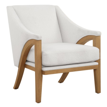 Evolve White Fabric Accent Chair