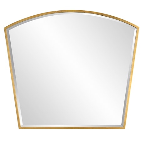 Arched Wall Mirror with Gold Mirror Trim