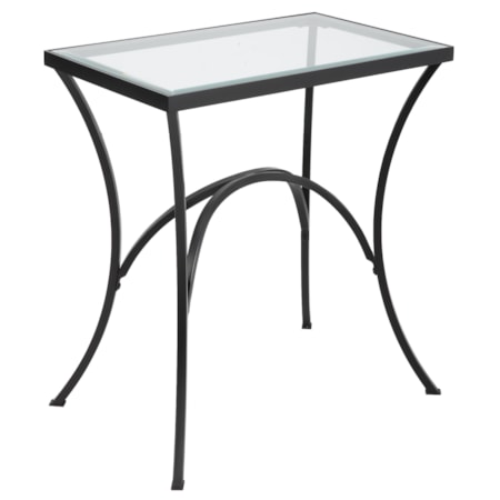 Alayna Black Metal &amp; Glass End Table