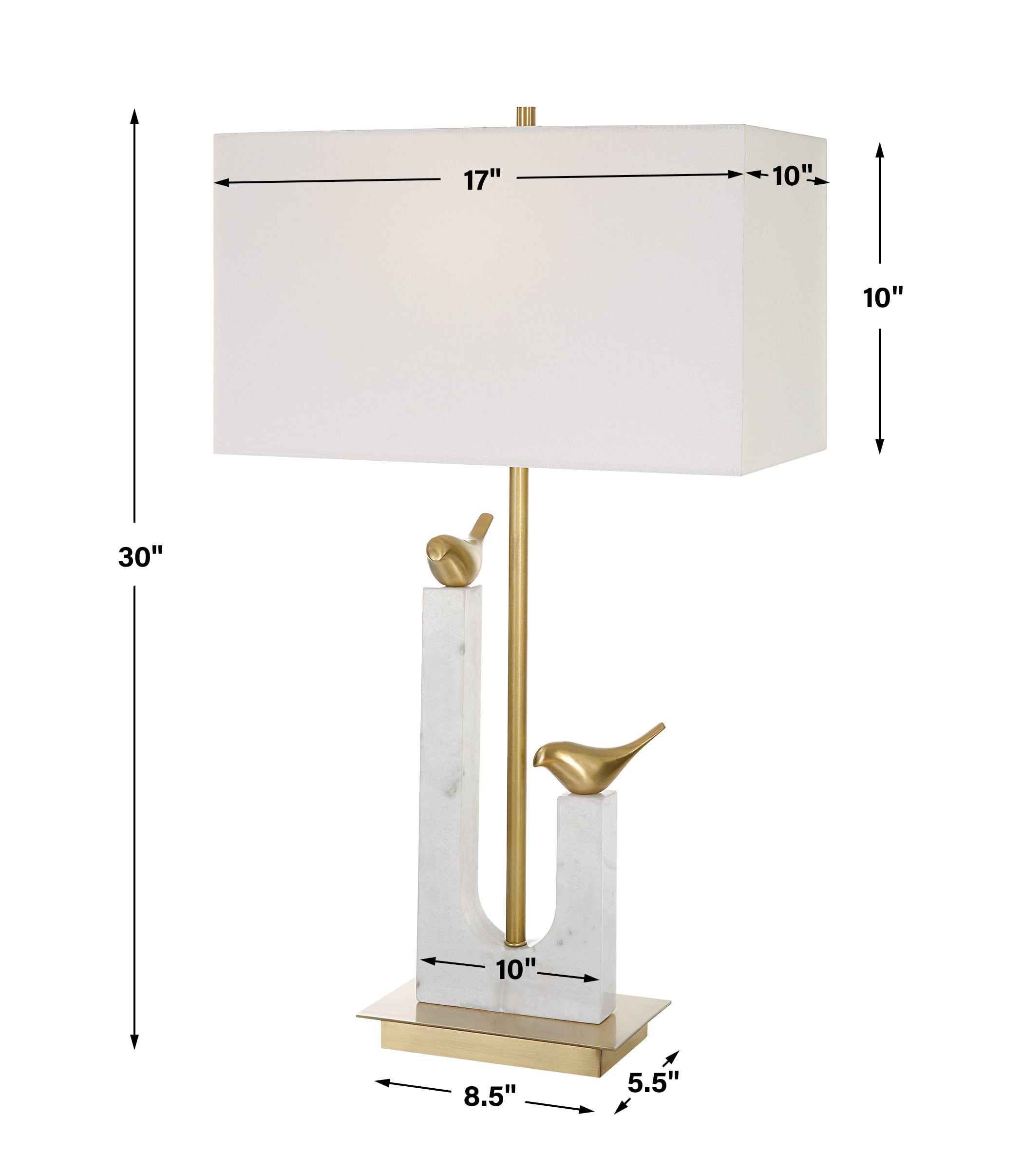 Table Lamp with Brass Plated Iron Base