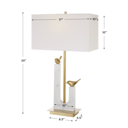 Table Lamp with Brass Plated Iron Base