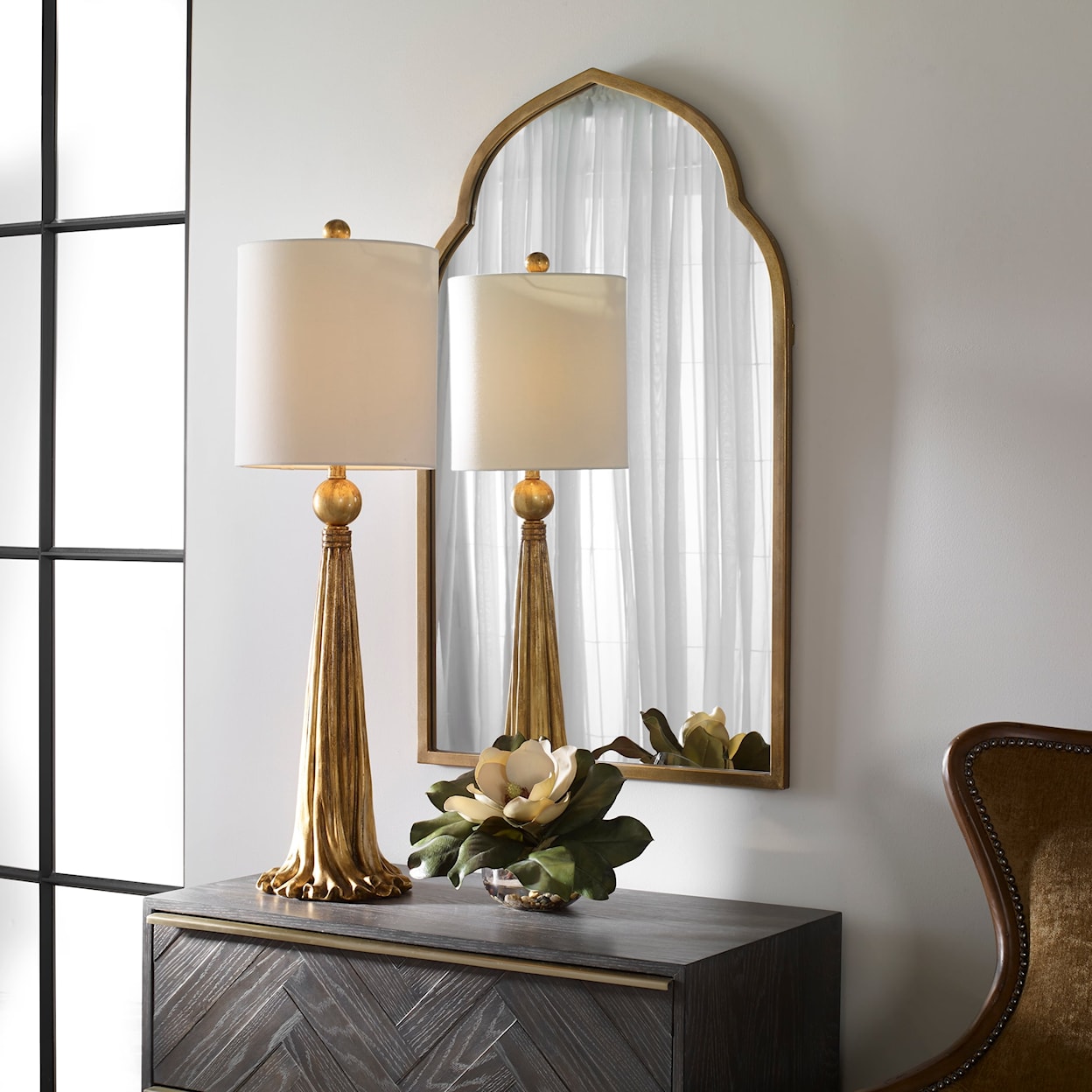 Uttermost Arched Mirror Kenitra Gold Arch Mirror