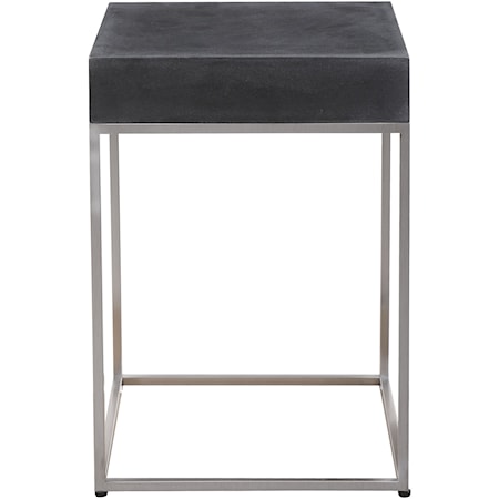 Black Concrete Accent Table