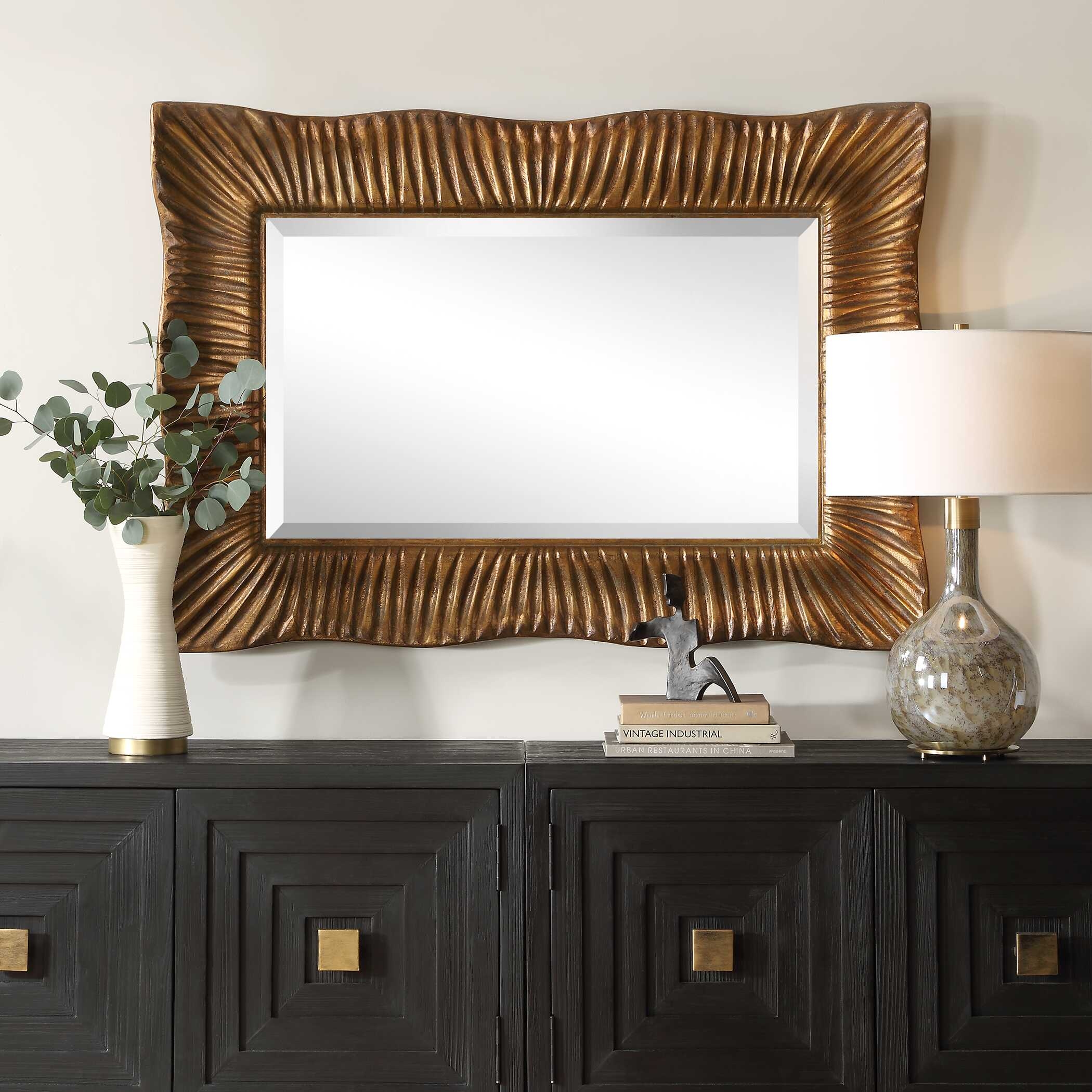 Uttermost Emerson Emerson Scalloped Antique Gold Mirror