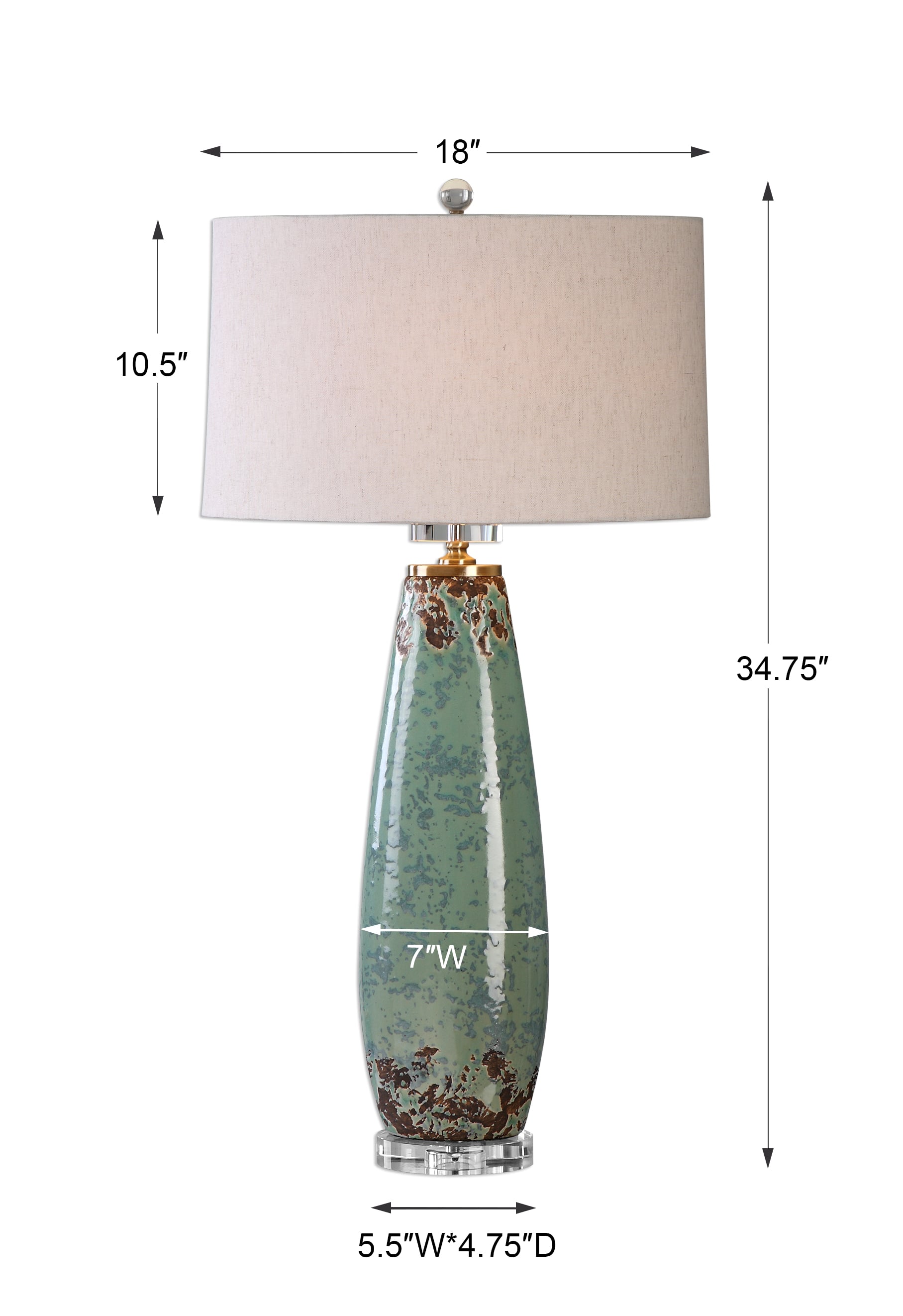 Uttermost Table Lamps Rovasenda Mint Green Table Lamp