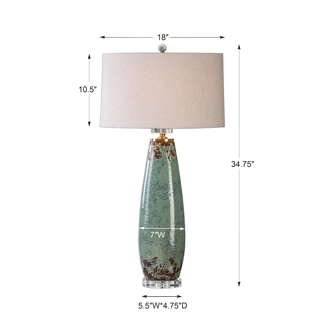 Uttermost Table Lamps Rovasenda Mint Green Table Lamp