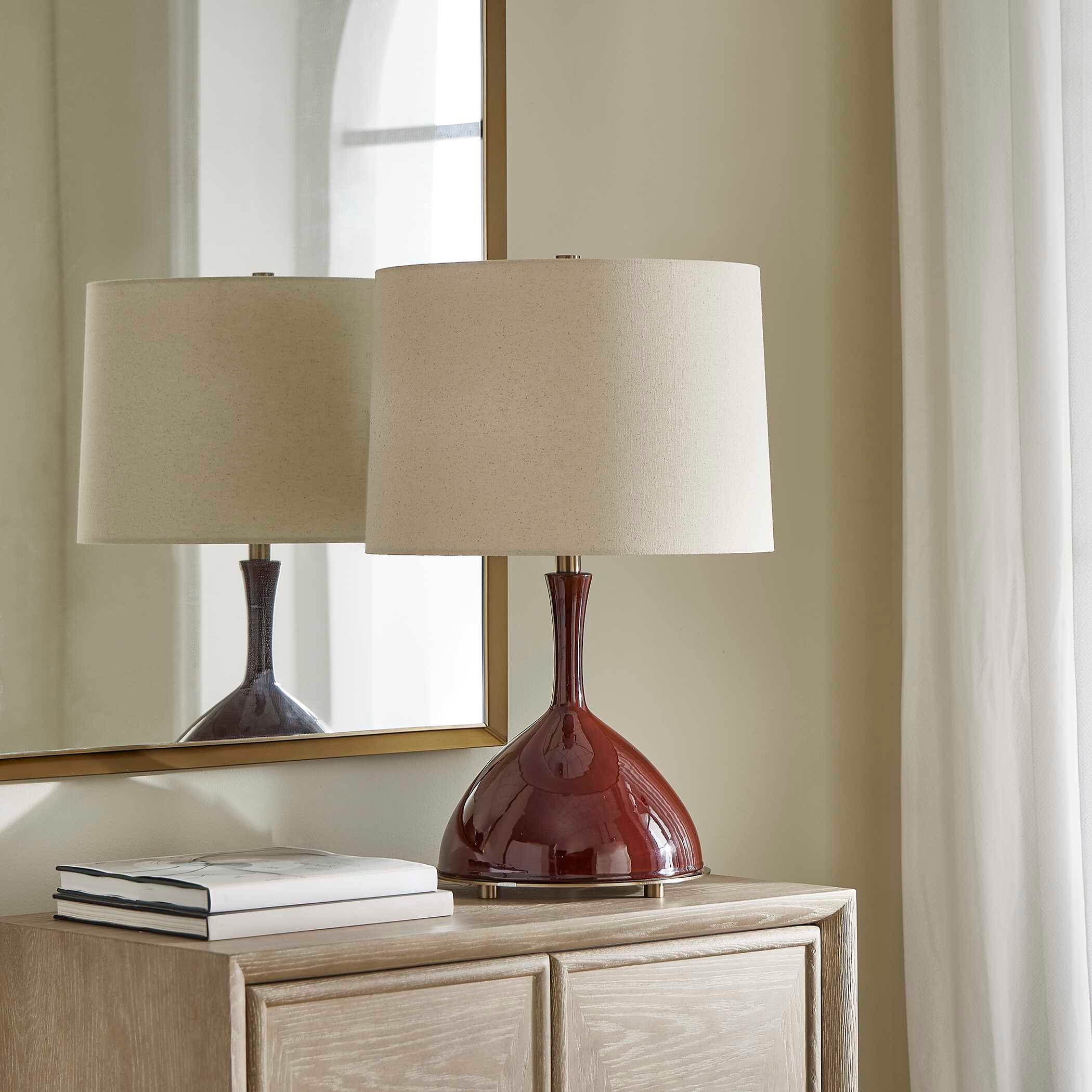 Colette Burgundy Table Lamp