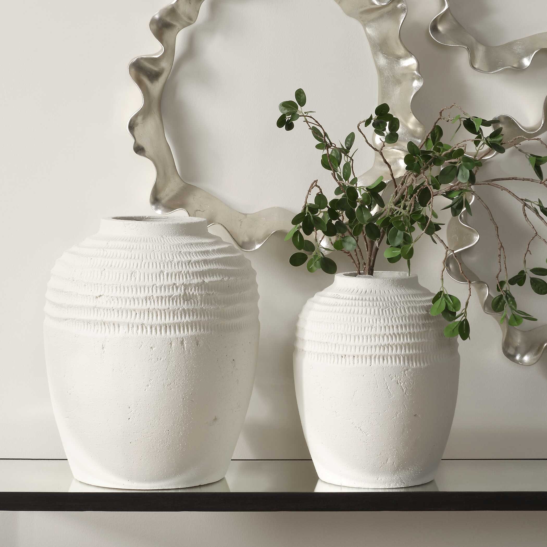 Luna Ridge White Ceramic Vases