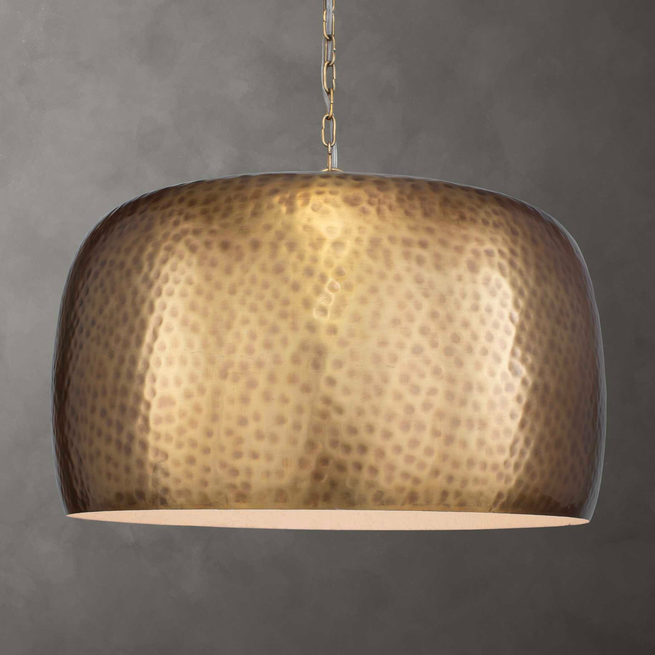 Lemont Hammered Brass 1 Light Pendant