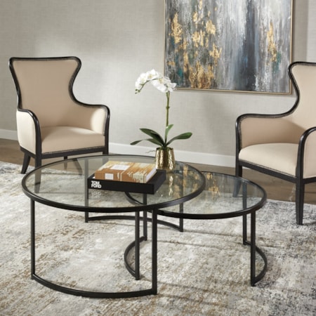 Rhea Black Nesting Coffee Tables S/2