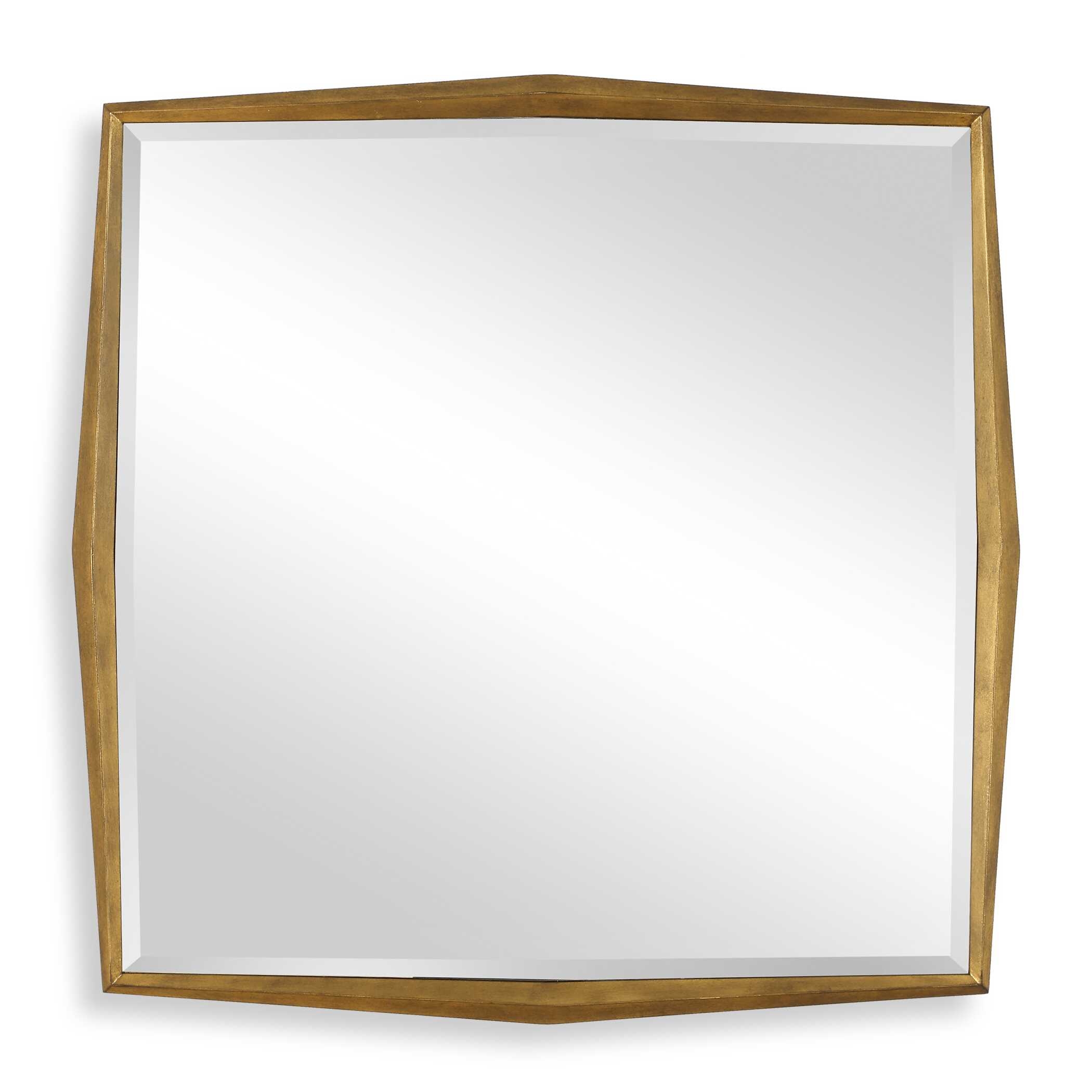 On Point Square Gold Mirror