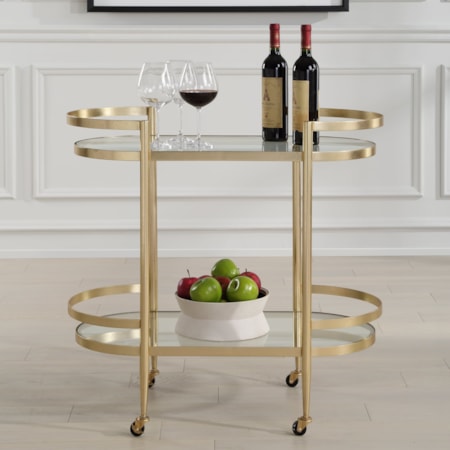 Isabelle Gold Bar Cart