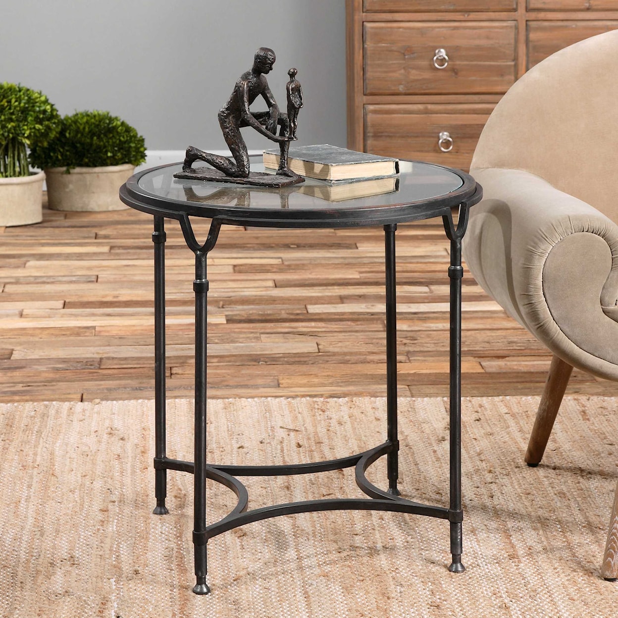 Uttermost Accent Furniture - Occasional Tables Samson Glass Side Table