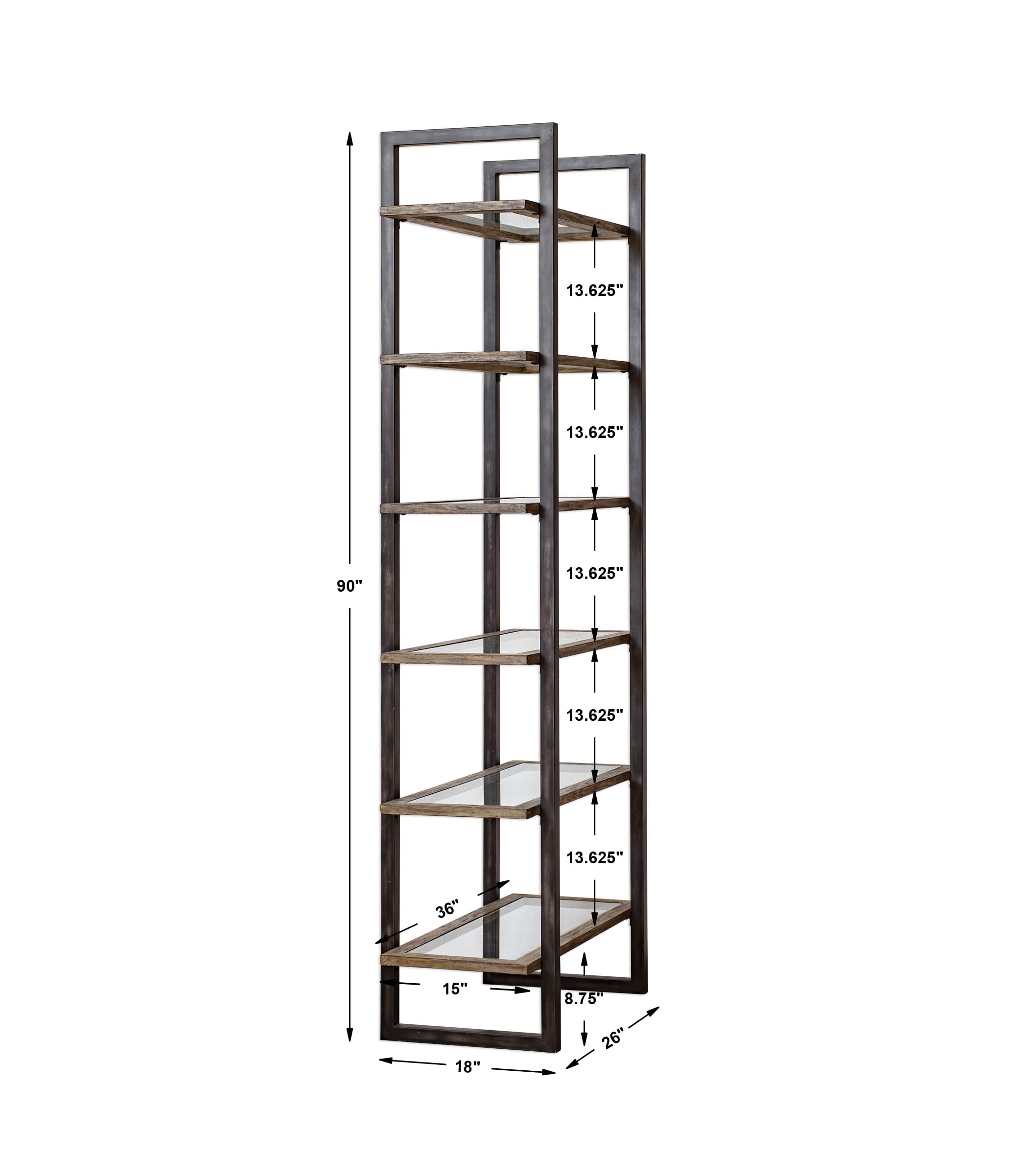 Uttermost Accent Furniture - Bookcases Olwyn Industrial Etagere