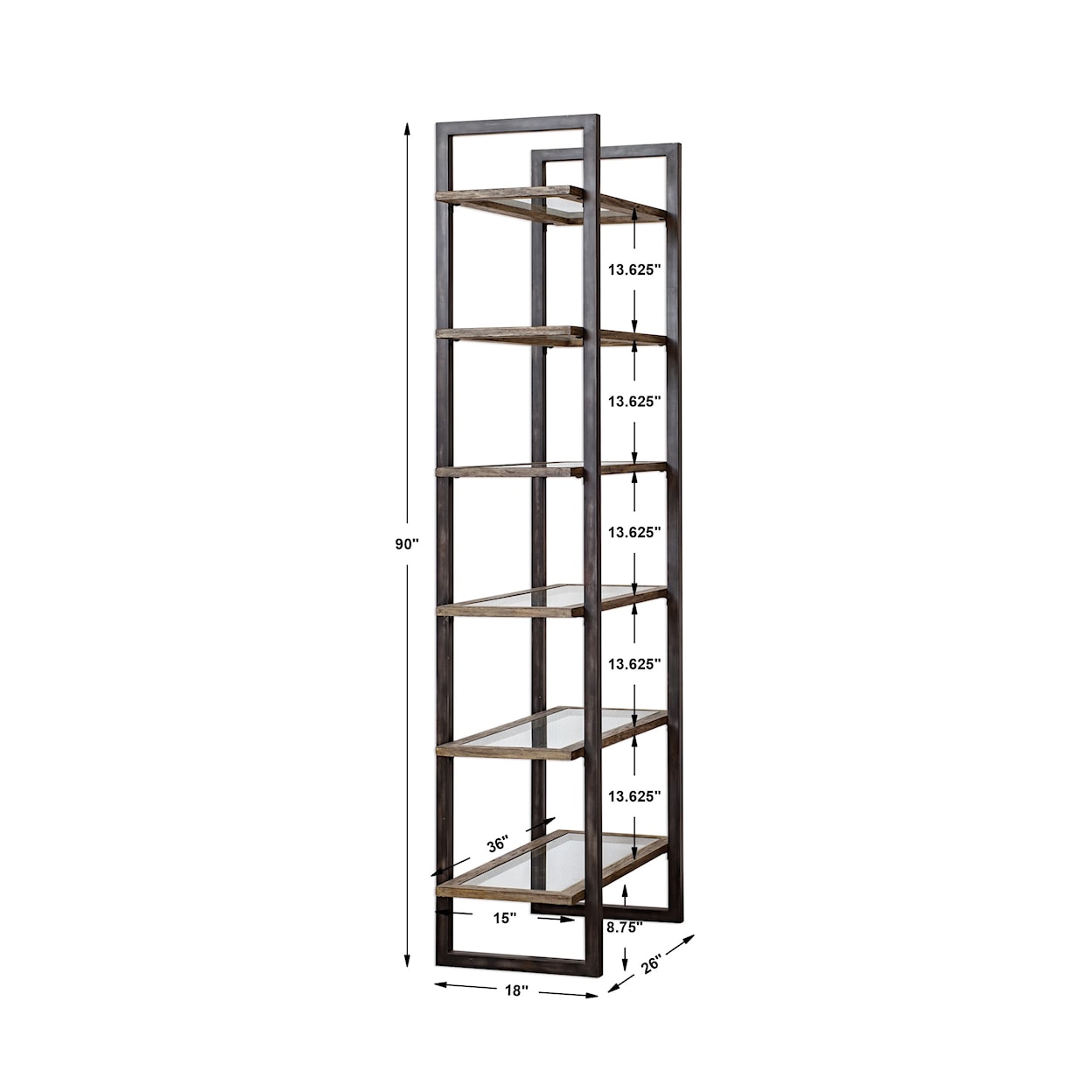 Uttermost Accent Furniture - Bookcases Olwyn Industrial Etagere