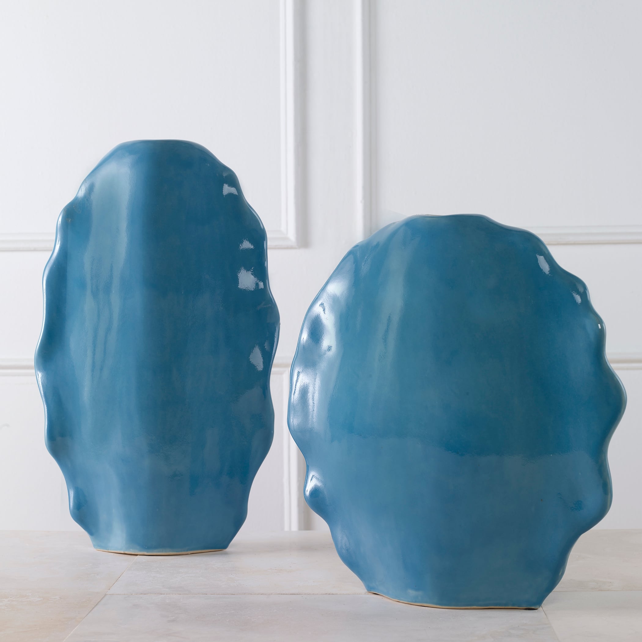 Uttermost Ruffled Feathers Ruffled Feathers Blue Vases S/2