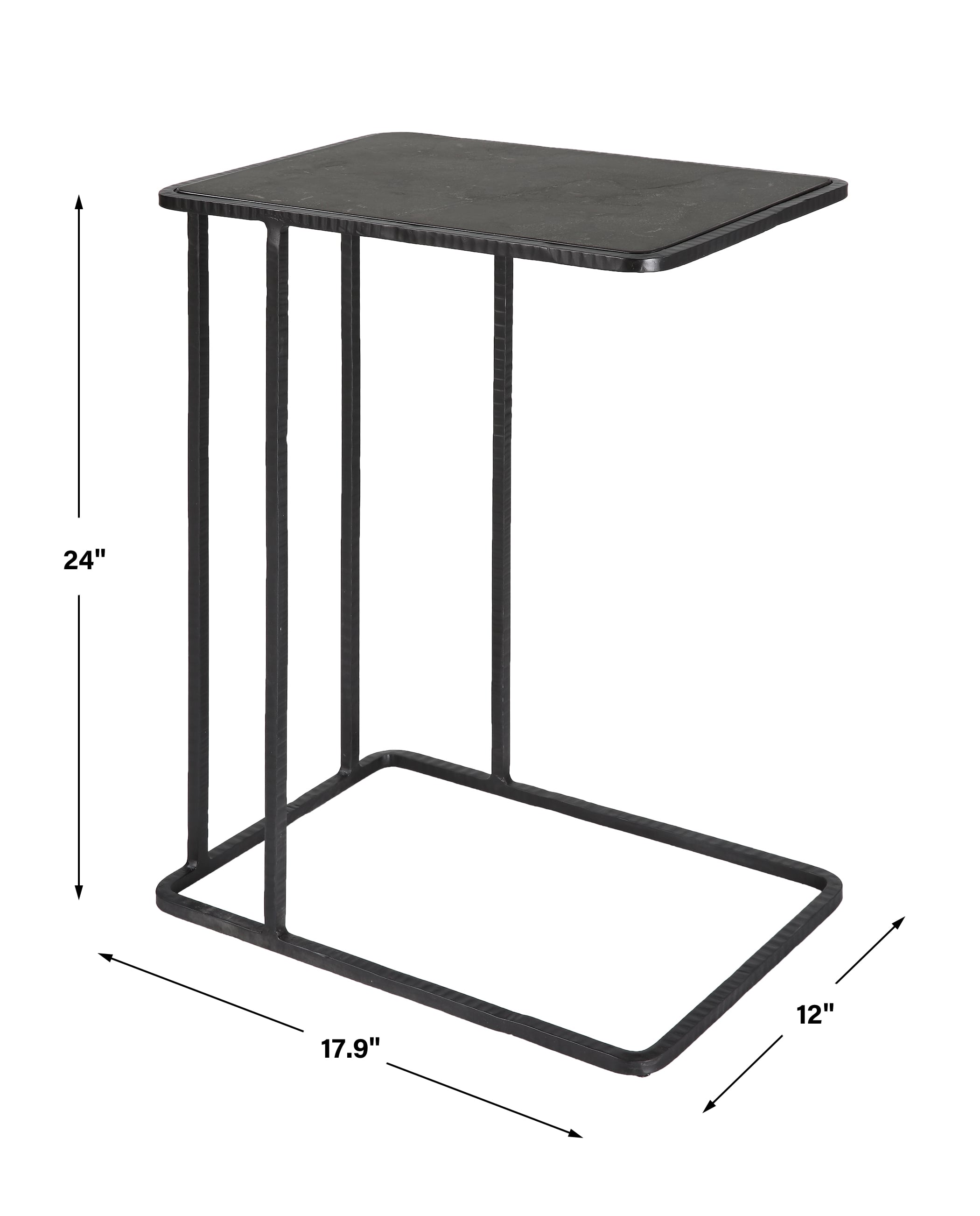 Uttermost Cavern Iron Accent Table with Stone Top