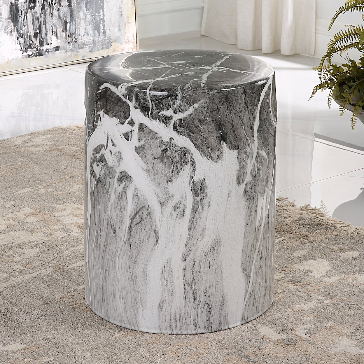 Uttermost Marvel Marvel Marbled Garden Stool