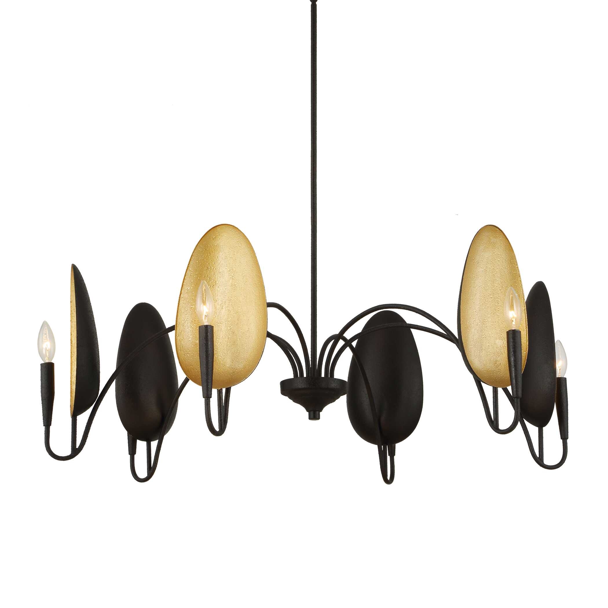 Uttermost Warwick Warwick 6 Light Matte Black Chandelier