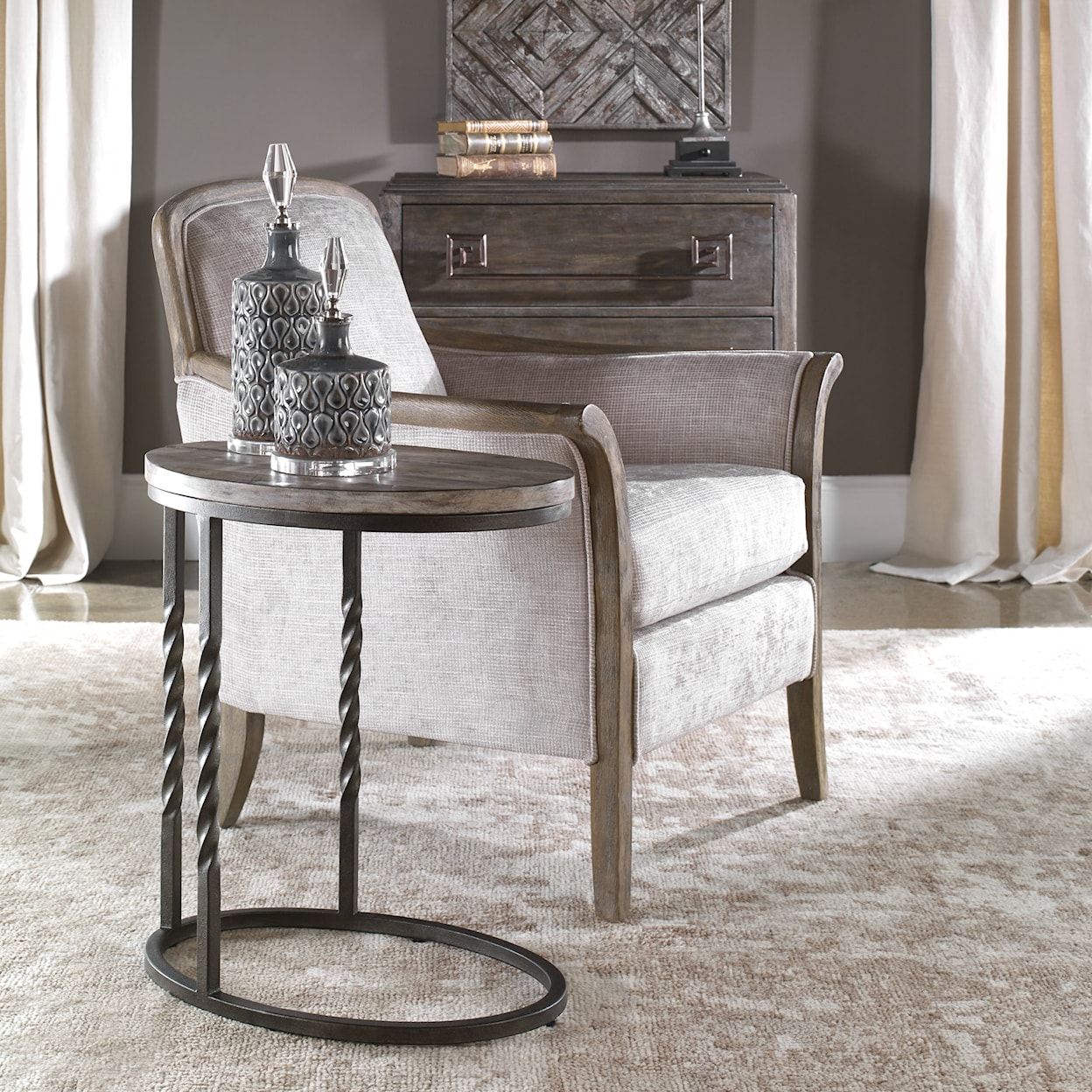 Uttermost Accent Furniture - Occasional Tables Tauret Cantilever Side Table