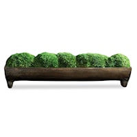 Small Moss Centerpiece with Aluminum Footed Tray